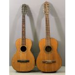 ACOUSTIC GUITARS (2) for restoration, one labelled 'Musikstadt Meifter Hermann Scaller