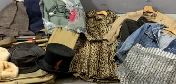 VINTAGE & LATER CLOTHING & MATERIALS ETC to include two chainmail effect aprons, Richard Payne fur