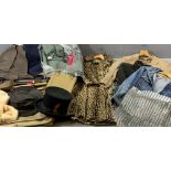 VINTAGE & LATER CLOTHING & MATERIALS ETC to include two chainmail effect aprons, Richard Payne fur