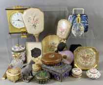 MIXED COLLECTABLES - Cloisonne, Champleve enamel and other trinket boxes and dressing table items,