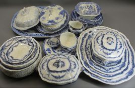 BOOTHS CHESWICK PART DINNER SERVICE, 24 pieces, Willow pattern, Flow Blue, Asiatic Pheasant, Royal