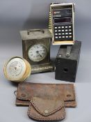 MIXED COLLECTABLES GROUP to include a vintage tin chime strike mantel clock, box Brownie camera,
