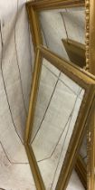 GILT FRAMED WALL MIRRORS (2) - both bevelled, one large, 139 x 107cms and 106 x 74cms