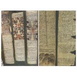 ETHIOPIAN MAGIC/HEALING SCROLLS - written in Ge'ez with illuminations, three in one frame, each