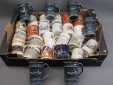 COMMEMORATIVE MUGS & TANKARDS including six Holkham pottery RNLI tankards