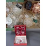 CUT CRYSTAL & OTHER GLASSWARE including Carnival bowls, decanters, boxed German crystal, ETC, within