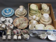TEA & COFFEE WARE ETC - 2 boxes, makers include George Jones, Royal Crown Derby, Paragon, Royal