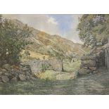 ALBERT ADAMS watercolour - farmyard scene, signed, 28 x 38cms