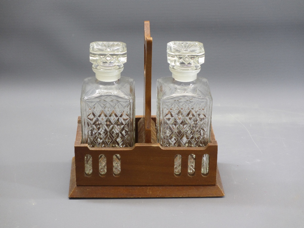 MOULDED GLASS & OTHER SPIRIT DECANTERS WITH STOPPERS along with drinks and other glassware to - Image 3 of 4