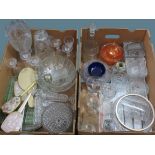 VICTORIAN & LATER GLASSWARE & COLLECTABLES to include drinks ware, bowls and vases, within 2 boxes