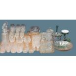 WATERFORD, ROYAL DOULTON, EDINBURGH CRYSTAL and other glassware including a Mdina stem vase, moulded