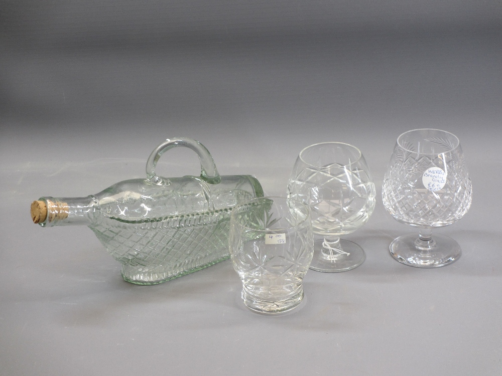 MOULDED GLASS & OTHER SPIRIT DECANTERS WITH STOPPERS along with drinks and other glassware to - Image 4 of 4