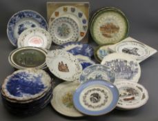 VICTORIAN & LATER DECORATIVE WALL PLATES - many depicting Conwy Castle and other areas of Wales