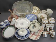 MIXED POTTERY & PORCELAIN TABLEWARE and decorative plates group, makers include Portmeirion pottery,