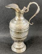 CONTINENTAL 900 SILVER WATER JUG - 20th Century Egyptian with hallmarks for Cairo, having mask