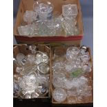 VICTORIAN & LATER PRESSED, CUT & OTHER GLASSWARE including vases, biscuit boxes, custard cups and