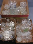 VICTORIAN & LATER PRESSED, CUT & OTHER GLASSWARE including vases, biscuit boxes, custard cups and