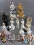 VICTORIAN, ART DECO & LATER CABINET FIGURINES - a mixed collection within 2 boxes