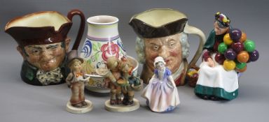 ROYAL DOULTON, POOLE POTTERY, Hummel collectables group including two Doulton character jugs, Sam