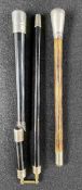 SILVER MOUNTED CONDUCTOR'S BATONS (2) - London 1903 example in ebony, central screw and fold with