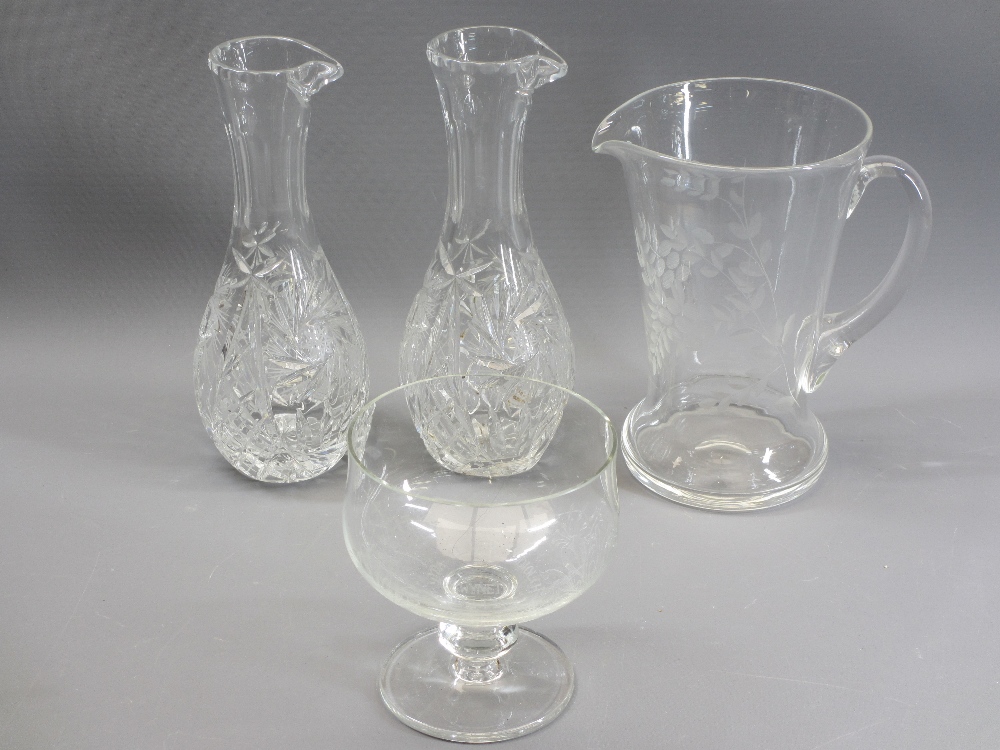 VINTAGE & LATER CUT & OTHER GLASSWARE to include jugs and vases, Sundae sets, decorative bells, ETC, - Image 2 of 4