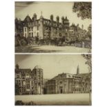 INDISTINCTLY SIGNED etchings, a pair, - local interest of Rydal, Penrhos, signed in pencil, 20 x