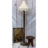 VINTAGE & LATER FURNITURE PARCEL, 3 ITEMS to include a good quality brass framed mirror with