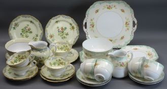 NORITAKE TEAWARE - two part sets, both floral decorated, 16 and 14 pieces
