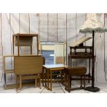 VINTAGE & MODERN FURNITURE PARCEL, 9 ITEMS to include a vintage oak barley twist side table,