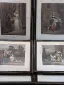 CRIES OF LONDON COLOURED ENGRAVINGS (6) after the originals by F WHEATLEY RA - plate numbers 1, 2,