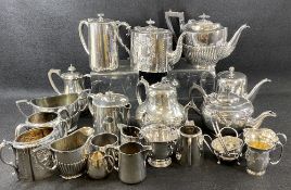 VICTORIAN & LATER PLATED TEAWARE - a mixed quantity to include EPBM