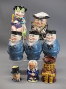 VINTAGE CHARACTER JUGS COLLECTION - 8 items to include three matching sailor jugs, Melba ware