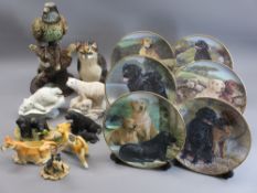 ANIMAL RELATED COLLECTABLES - a mixed group to include Labrador decorated collector's plates and