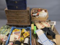 NEEDLEWORK & HABERDASHERY GOODS & BUTTONS, ETC - the residual contents of a vintage shop to