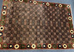 AFGAN ZEIGLAR RUG - especially made for Gucci Italy, geometric hand spun and hand dyed with circular