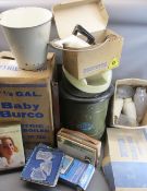 BOXED, AS NEW, BABY BURCO, Phillips radio and small electricals, Eltex lidded bin, vintage hoover