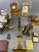 MISCELLANEOUS PARCEL - ecclesiastical brass crucifix, 62cms H, excellent ornamental brass cannon,