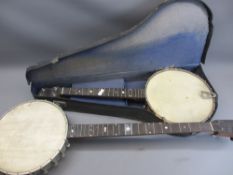 OPEN BACK BANJOS (2) including a Barnes & Mullins example, 92cms L, 28.5cms diameter and an