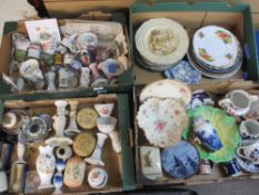 VICTORIAN & LATER CABINET WARE, ornaments and decorative wall plates, within 4 boxes