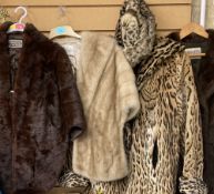 LADY'S VINTAGE FUR COATS & JACKETS, 5 ITEMS - labels for Browns of Chester and The Mayfair Colwyn