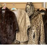 LADY'S VINTAGE FUR COATS & JACKETS, 5 ITEMS - labels for Browns of Chester and The Mayfair Colwyn