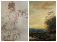 PRINTS - a parcel (4 large and 2 small) AFTER WILLIAM RUSSEL FLINT and MIXED WATERCOLOURS, A