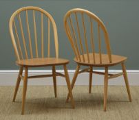 PAIR OF ERCOL ELM STICK-BACK DINING CHAIRS (2)