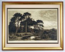 AFTER BENJAMIN WILLIAMS LEADER etching - Surrey Pine Wood, published 1893 by Arthur Tooth & Sons,