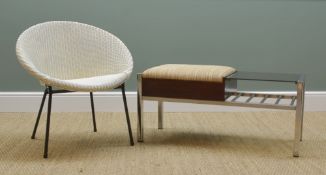 RETRO OCCASIONAL FURNITURE, including a Geoffrey Lusty for Lloyd Loom woven wicker chair on steel