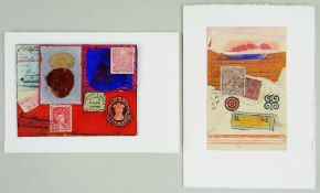 KENNETH MAHOOD (Irish, b. 1930) mixed media collages - greeting cads, one signed inside, dedicated