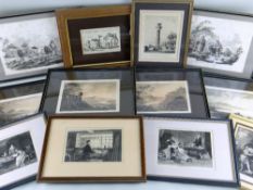 ASSORTED ANTIQUARIAN PRINTS, including rare French political cartoon etching entitled 'La Culebutte'