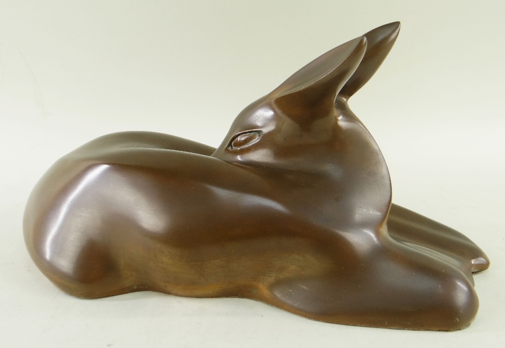 RICHARD FISHER (b. 1925) cold cast bronze sculpture - Sleeping Faun, signed, thought to be issued by - Image 2 of 4