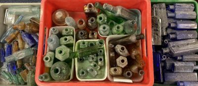 APOTHECARY TYPE BOTTLES - a large assortment in various colours