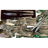 EPNS KINGS PATTERN CUTLERY SERVICE - 140 pieces by various makers including Viners, George Butler, J